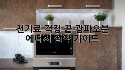 전기료 걱정 끝! 광파오븐 에너지 절약 가이드